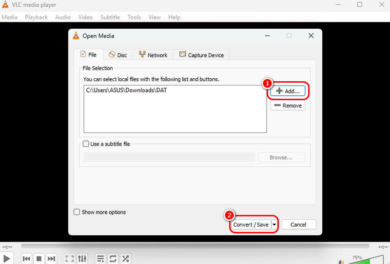 Convertir datos a MP4 VLC