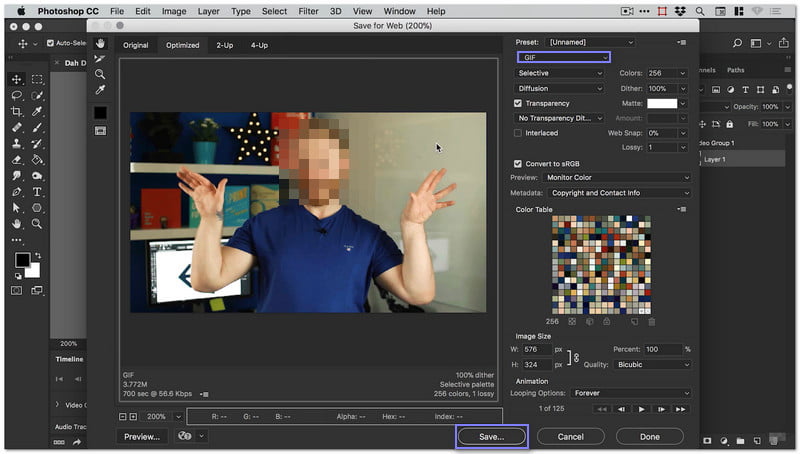 สร้าง Gif ใน Photoshop จากวิดีโอ