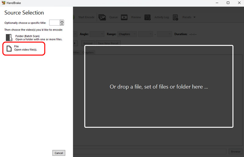 File Button Handbrake
