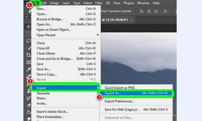Dateiexport Photoshop