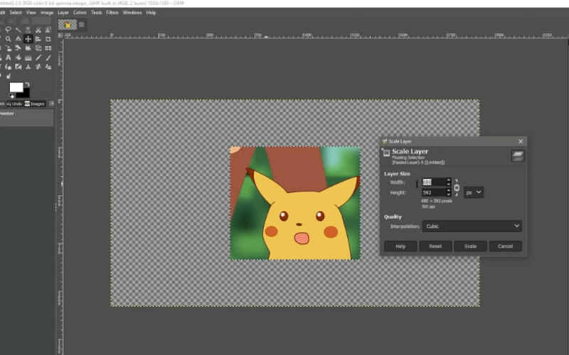 Ubah Ukuran Gambar Gimp