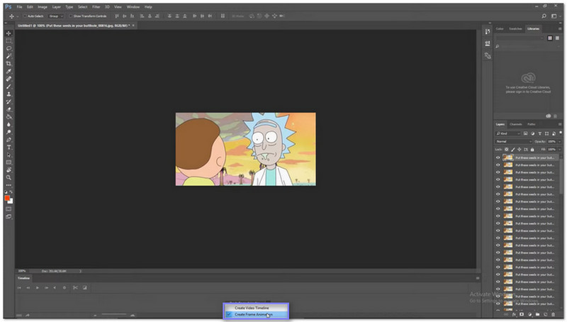 สร้าง Gif ใน Photoshop ด้วยรูปภาพ