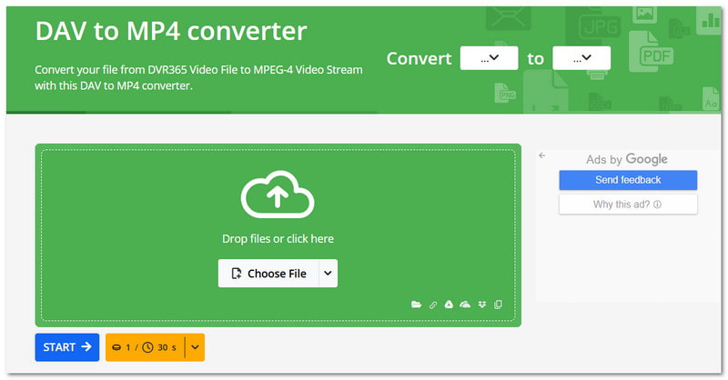 Convertisseur en ligne de fichiers DAV en MP4