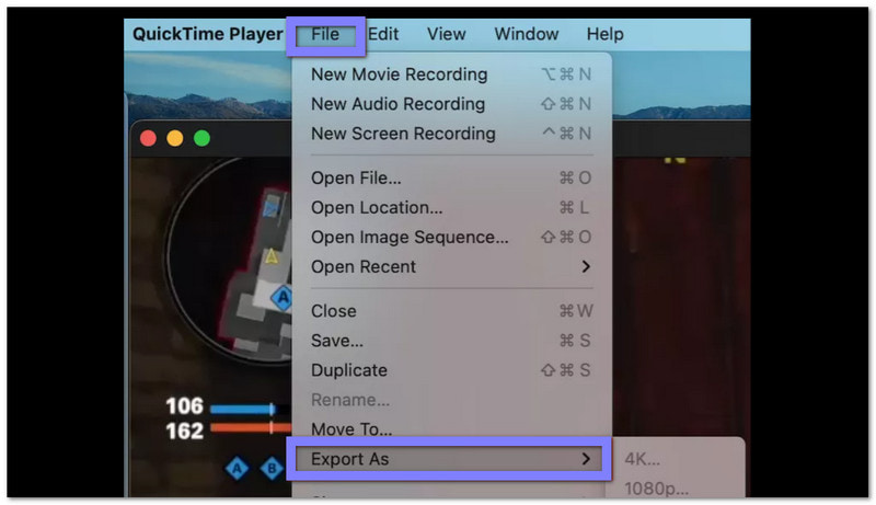 Quicktime Converte MOV para GIF no Mac