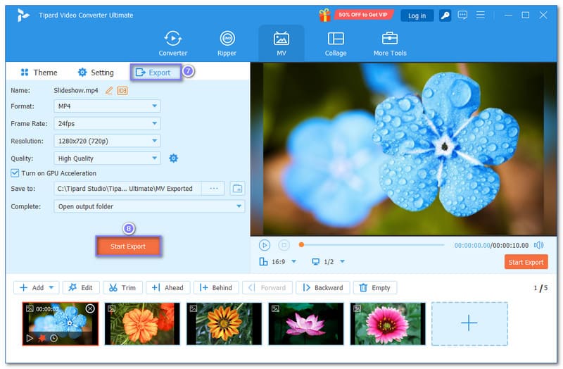Lưu Slideshow của bạn với âm nhạc