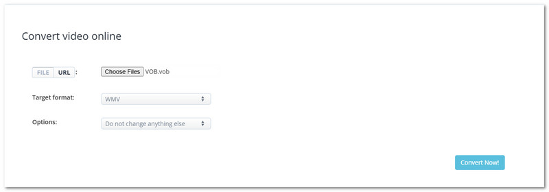 Aconvert Online Vob to Wmv Converter