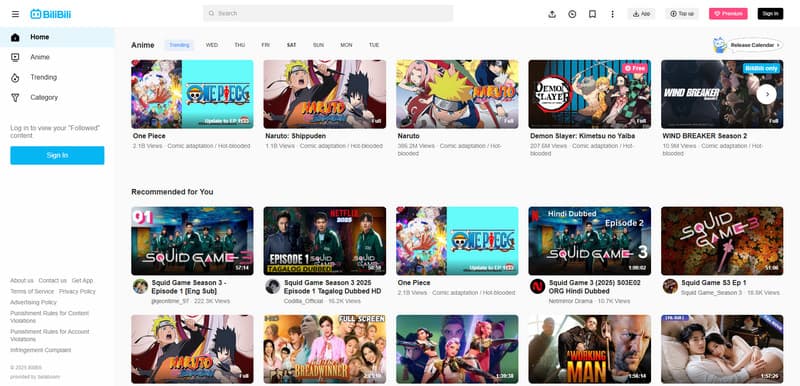 Bilibili Tv Ui