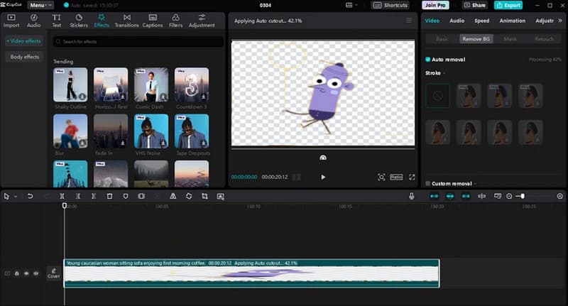 Capcut Rimuovi sfondo GIF