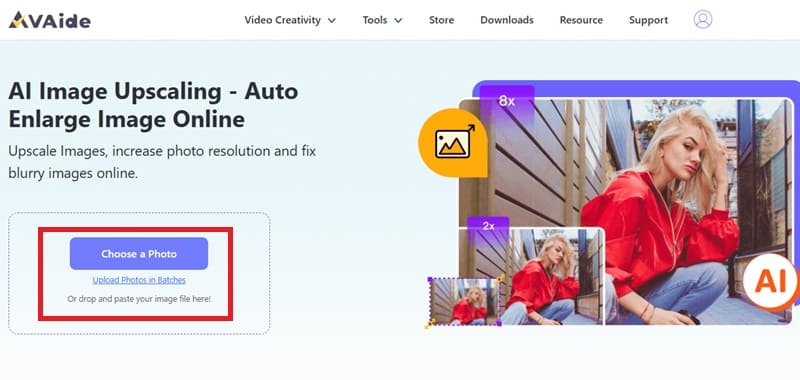 iMage Upscaler-grensesnitt