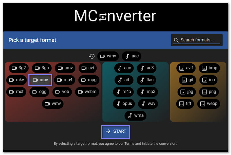Mconverter FLVをMOVに変換