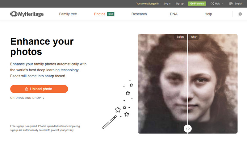 Myheritage UI