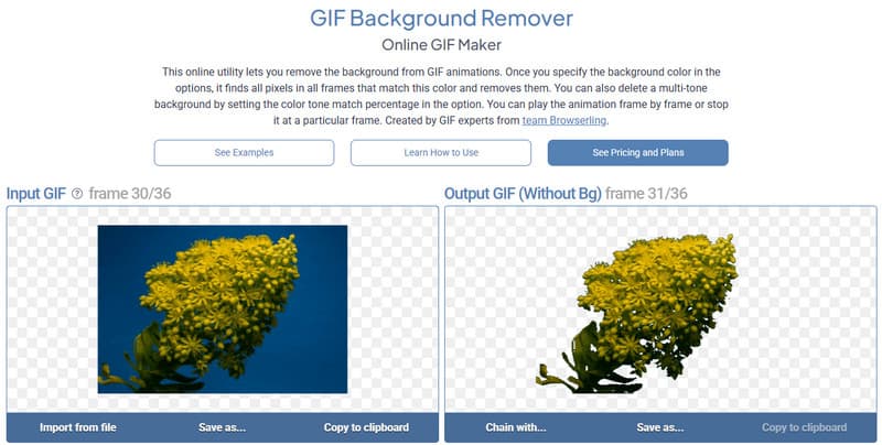 Onlinegiftools Rimuovi sfondo GIF