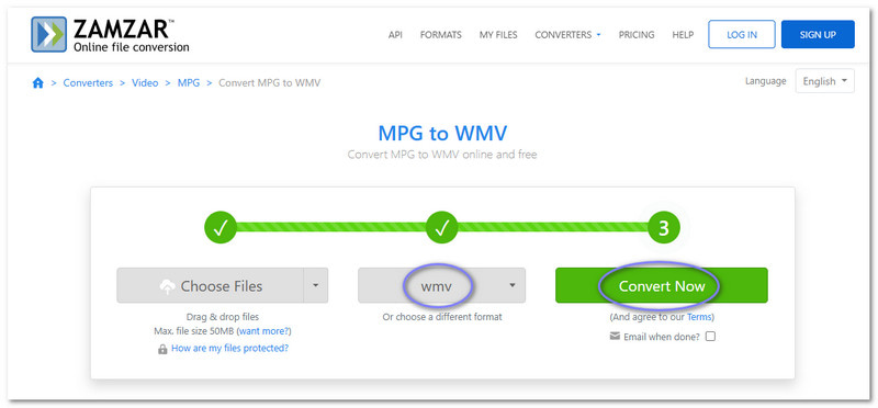 Zamzar โปรแกรมแปลงไฟล์ Mpeg เป็น Wmv ฟรีออนไลน์