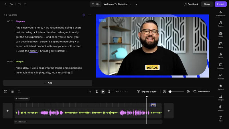 Editing Riverside