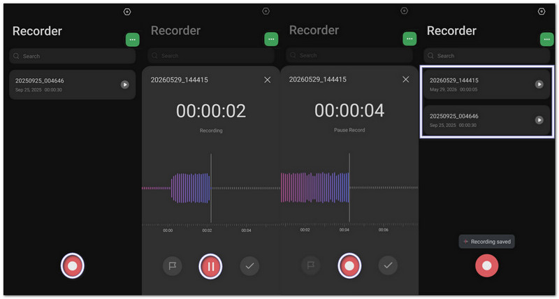 Using the Built-In Voice Recorder App