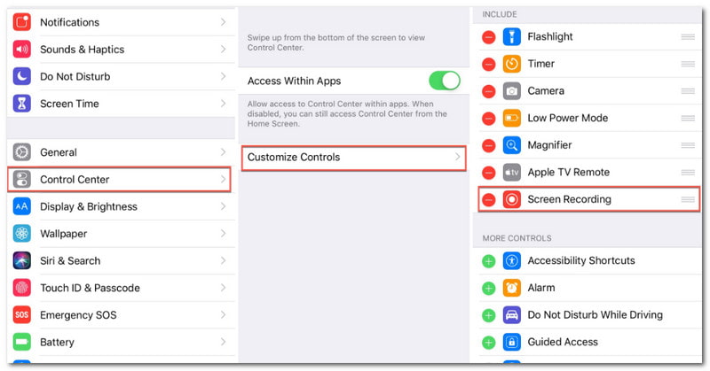 Settings Control Center