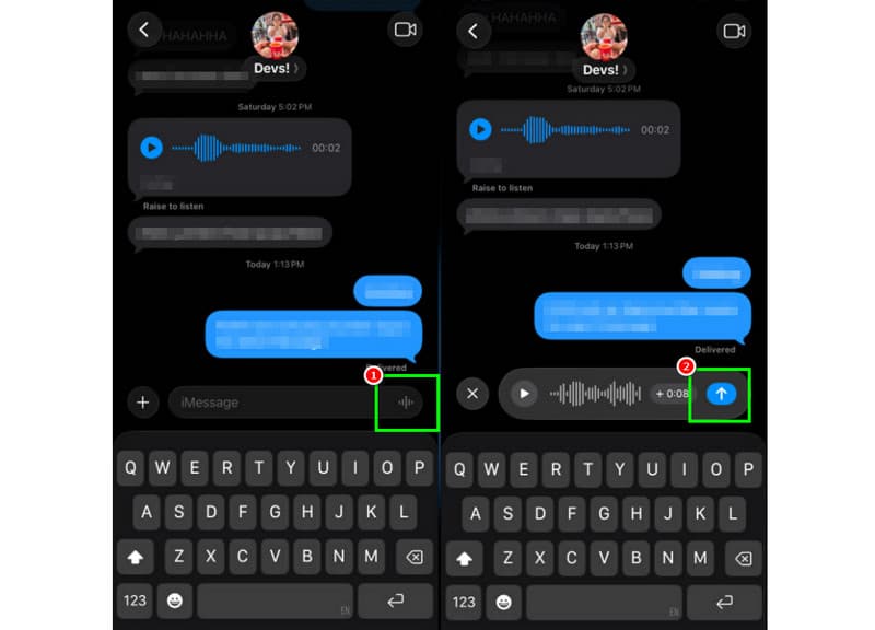 Send a Voice Message iMessage