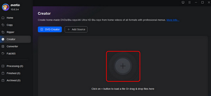 Creator Plus Sett inn AVI DVDFab