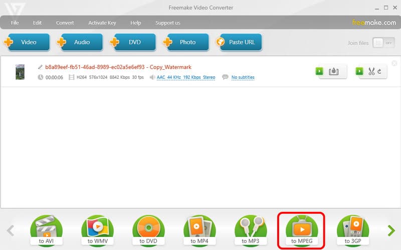 Mpeg-alternativ Freemake