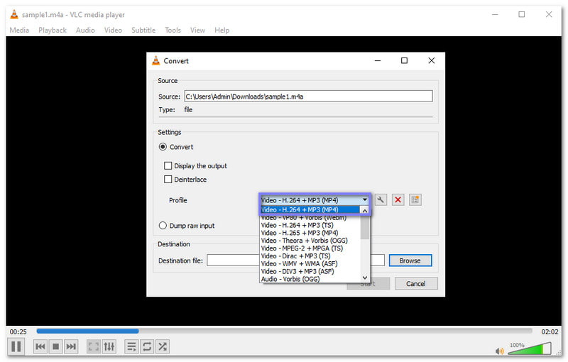 VLC Konverter M4A til MP4