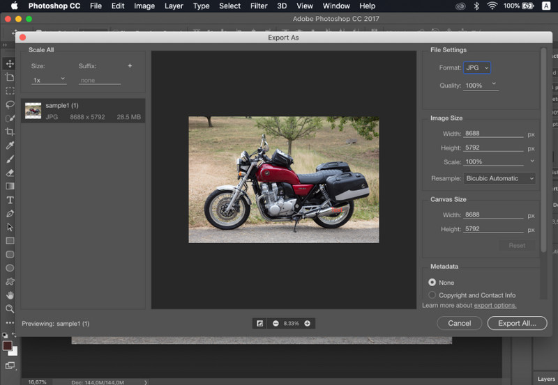 Export JPG Photoshop