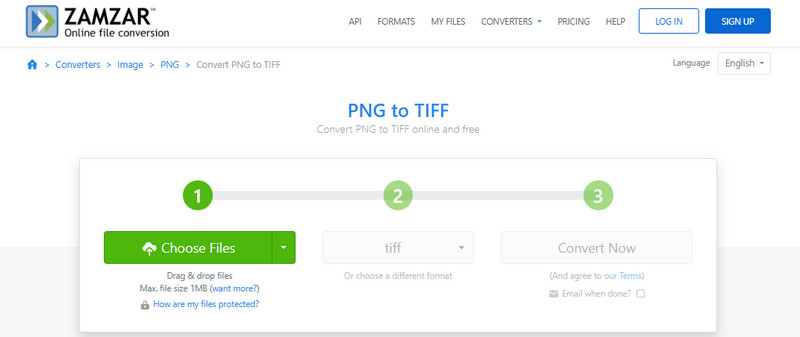 Zamzar Pretvori PNG u Tiff