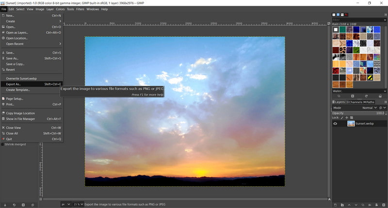Webp to Png Gimp