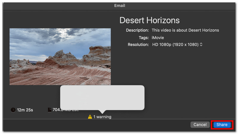 iMovie Share Next