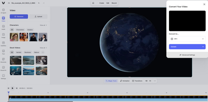 Veed AVI को कन्वर्ट करें