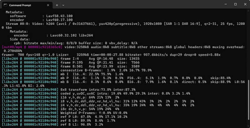 FFmpeg Avi to Mpfour