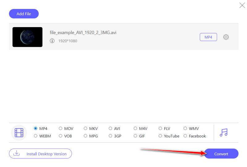ऑनलाइन एमपी4 रूपांतरण शुरू करें