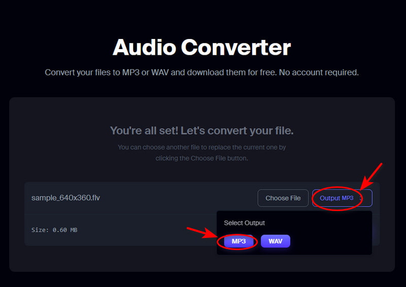 คลิกที่ไฟล์ MP3 ที่ได้
