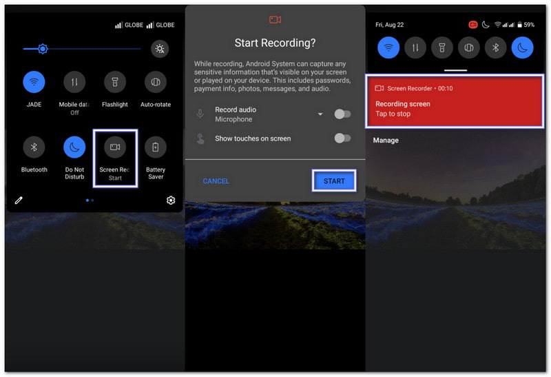 Registra e ritaglia lo schermo su Android per convertire GIF in MP4