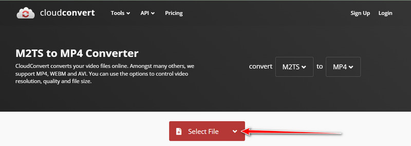 Импорт CloudConvert M2TS