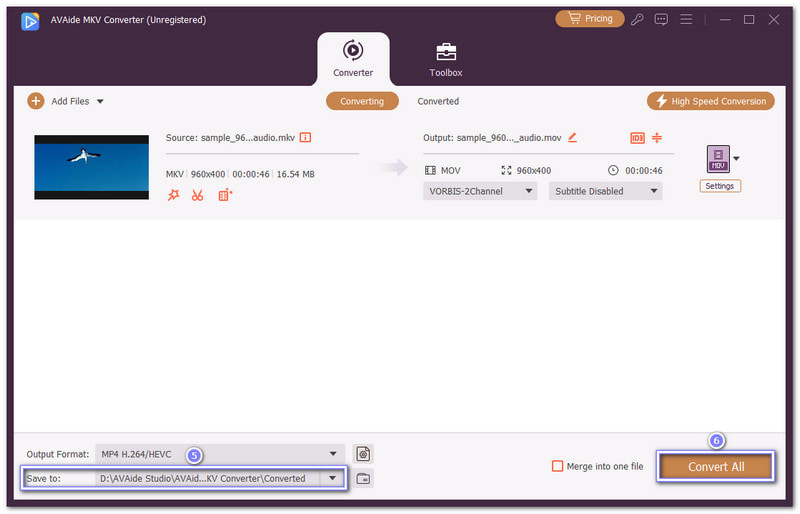 Converti file MKV in MOV