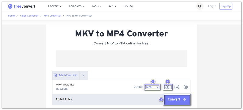 FreeConvert Online-konverterer