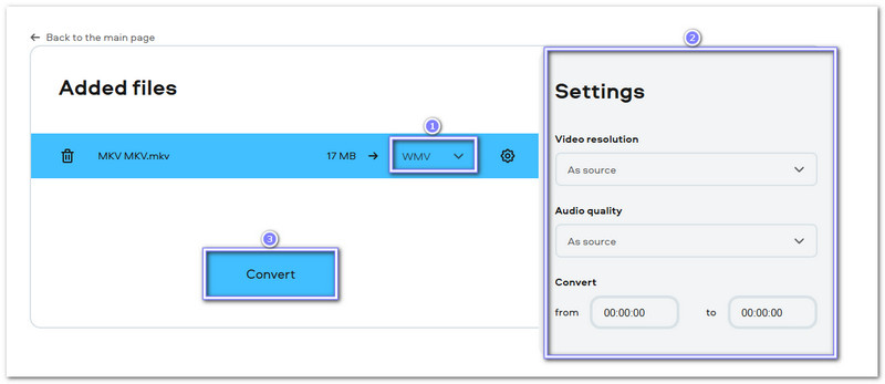 Movavi Convertir MKV en WMV en ligne