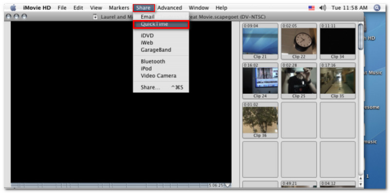 QuickTime iMovie HD