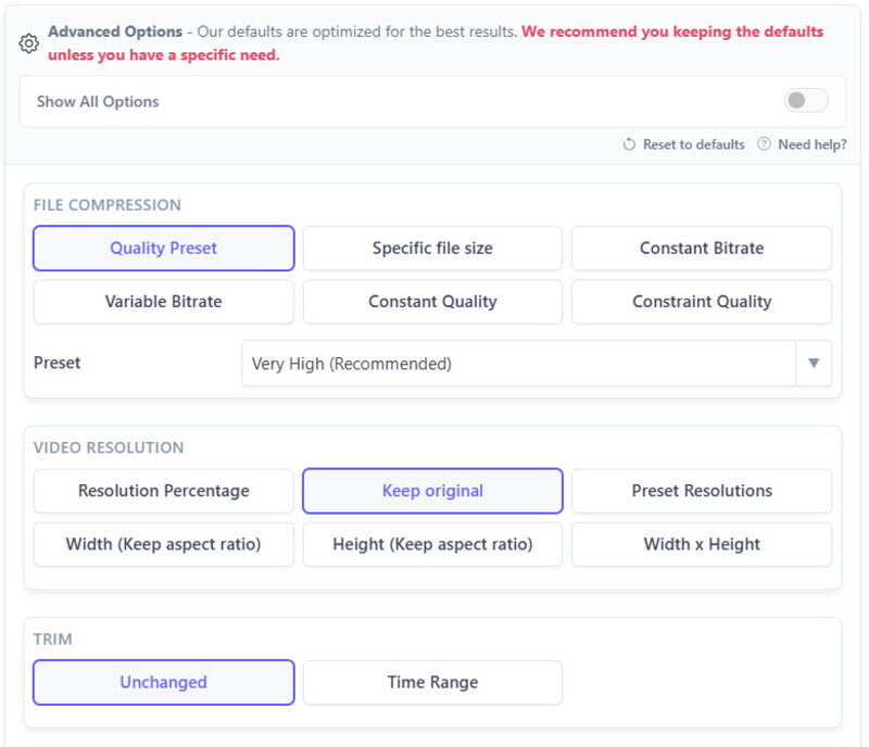 XConvert Advanced Options