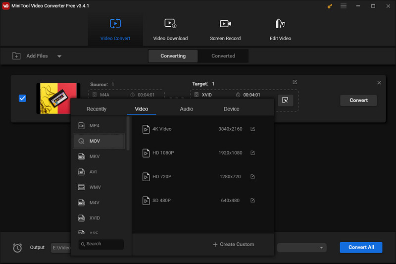 Convertisseur vidéo Minitool