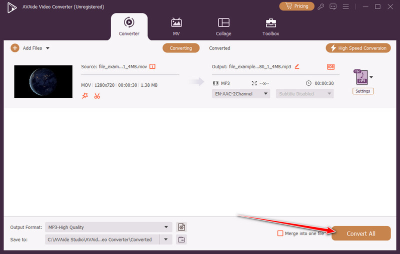 Začněte převádět Mov