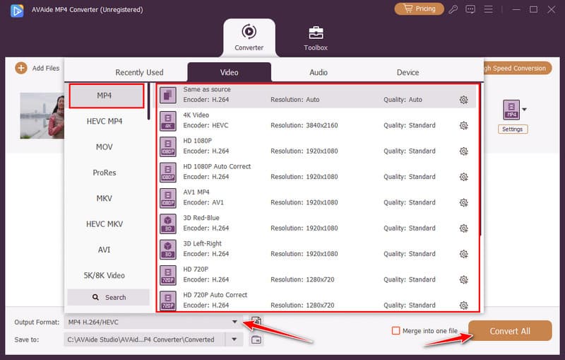 Set MP4 Convert