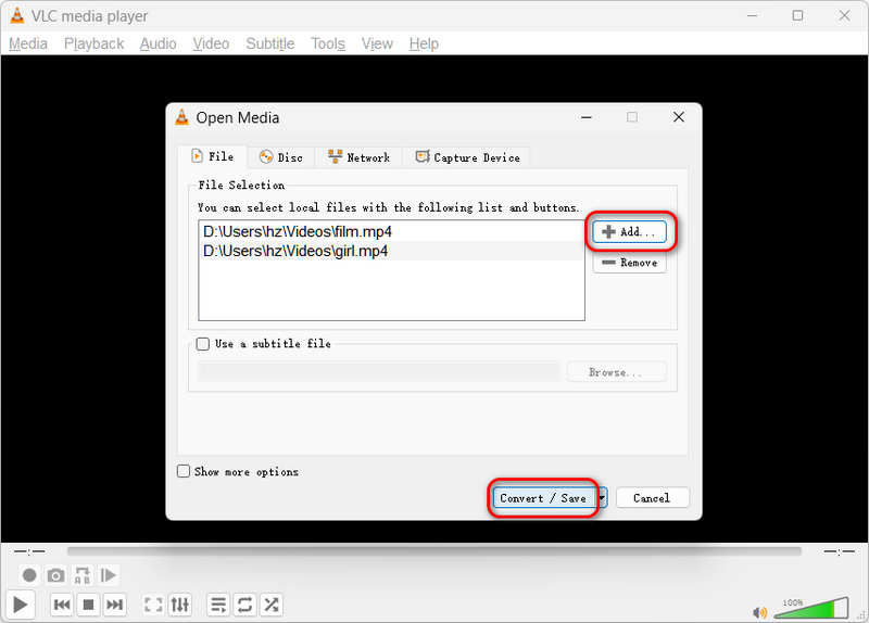 Add MP4 Files to VLC
