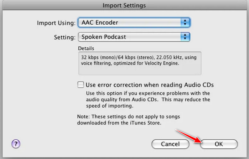 Configurar AAC en iTunes