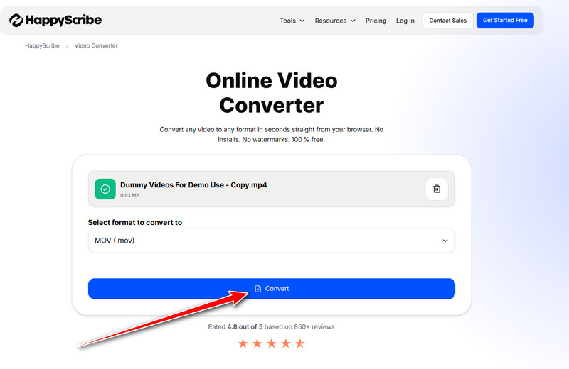 Convert MOV Happyscribe