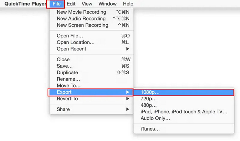 Export Quicktime MOV