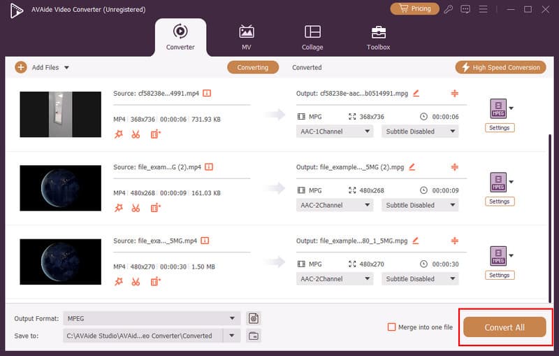 Begynn å konvertere Mp4