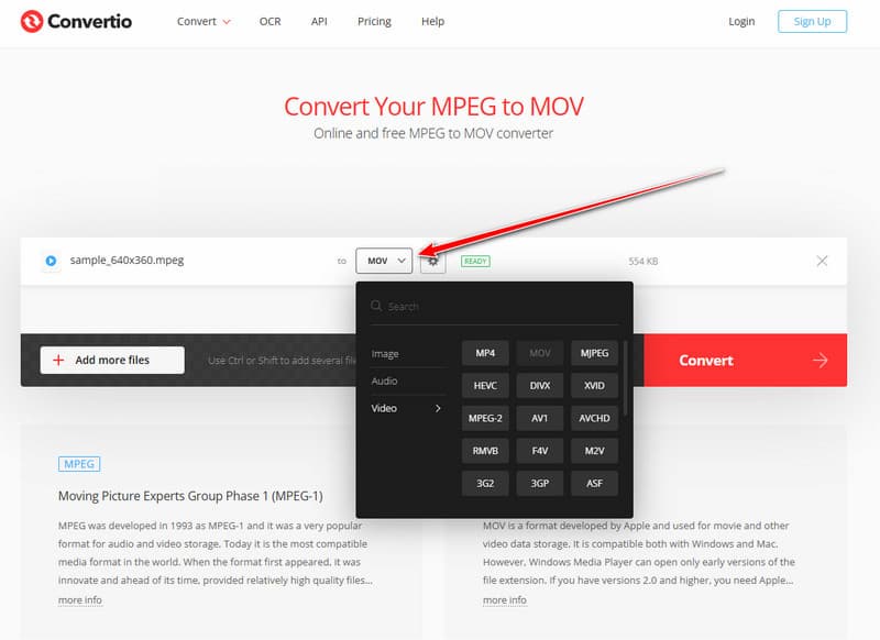 Μετατροπή Mpeg σε Mov