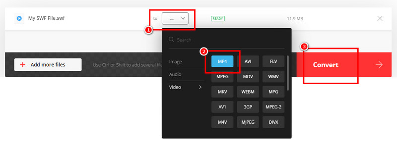 แปลงไฟล์ SWF เป็น MP4