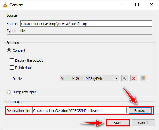 VLC Start Conversion